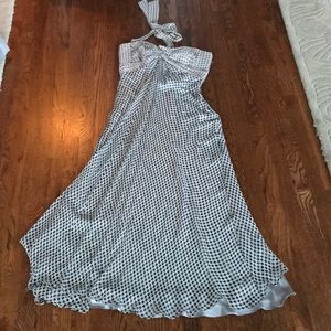 Long strapless, silk dress